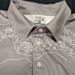 Saxxon Oak xl grey white polo short sleeve golf tennis fishing casual outdoorsy